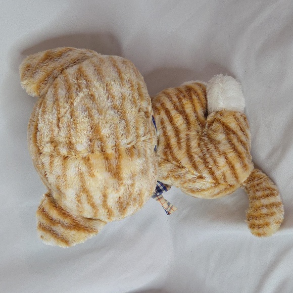 Big Head Tabby Cat Plush orange with bow at neck Chosun brand 8" - Picture 8 of 9